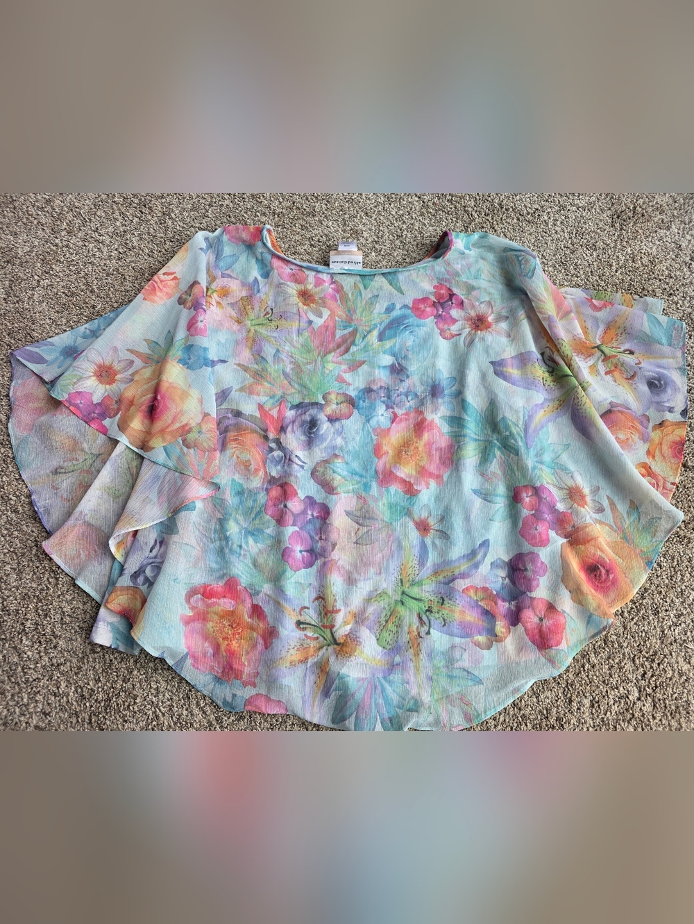 Alfred Dunner Pastel Floral Scoop Neck Blouse Size 22W - Picture 2 of 6